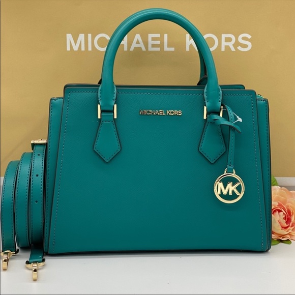 MICHAEL KORS HOPE MEDIUM MESSENGER AQUA - Picture 2 of 16